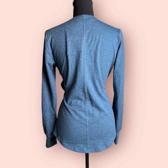 The North Face Women's Terry Wrap Cardigan Sweater Monterey Blue Heather Medium - Picture 2 of 3